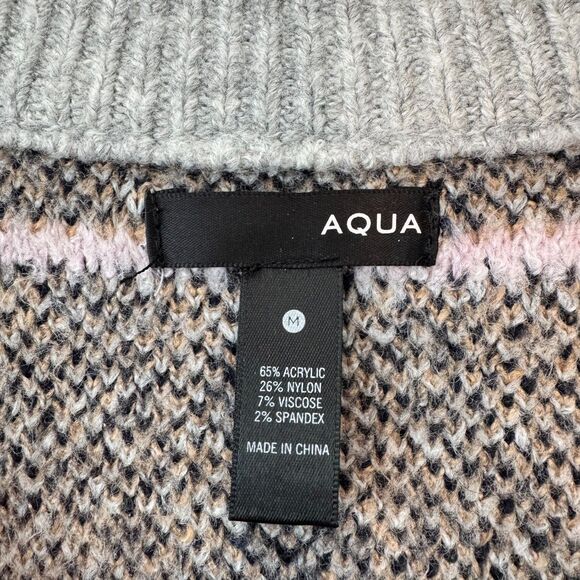 Aqua Plaid V-Neck Sweater Size Medium - Picture 5 of 5